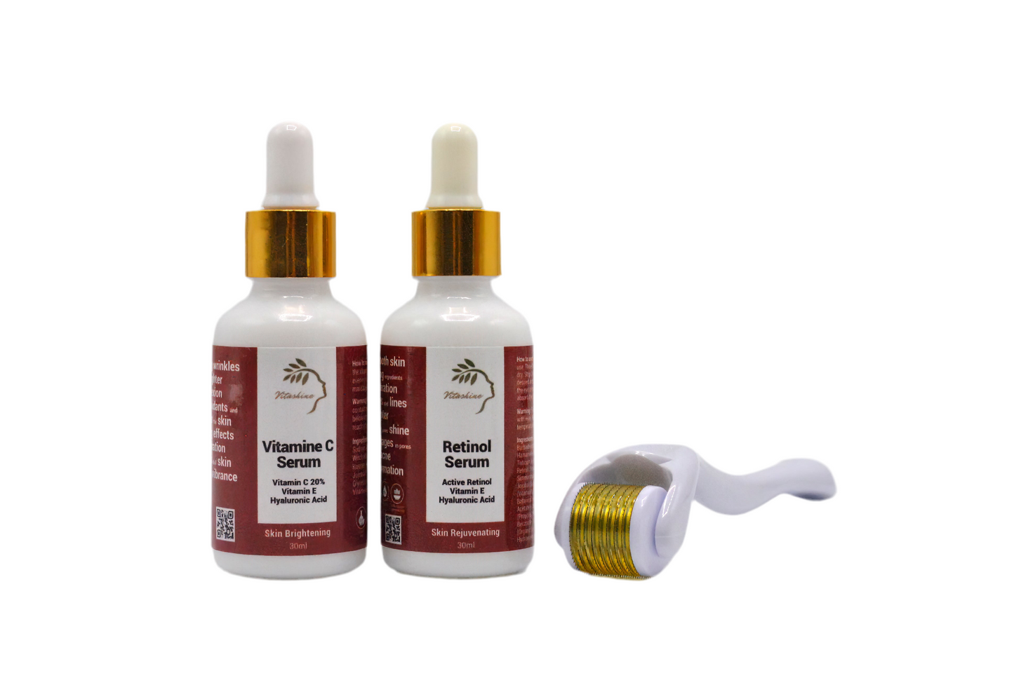 Retinol & Vitamine C Serum + Dermaroller (0.5mm)